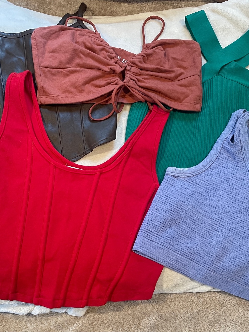Lot of 5 adorable crop tops  (multi brands - see photos)